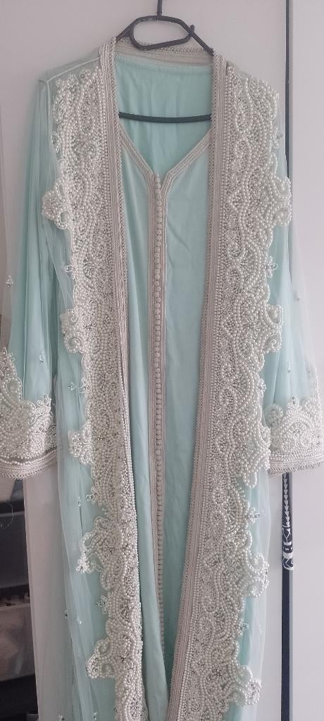 Marokkaanse jurk kaftan takshita, Overige typen, Blauw, Maat 42/44 (L), Ophalen of Verzenden