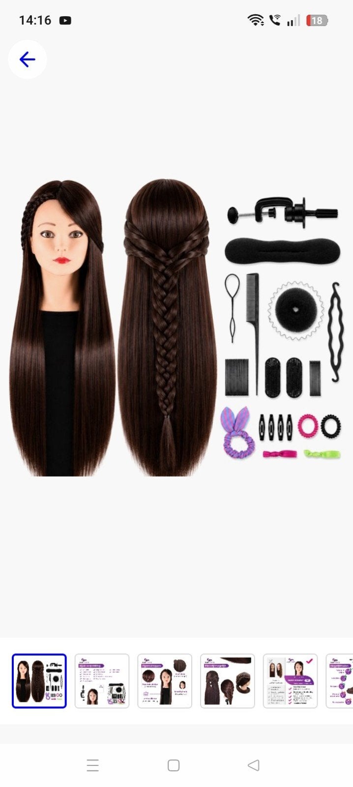 Oefenhoofd met haar en accessoires - Sassy Goods, Ophalen, Nieuw, Overige typen