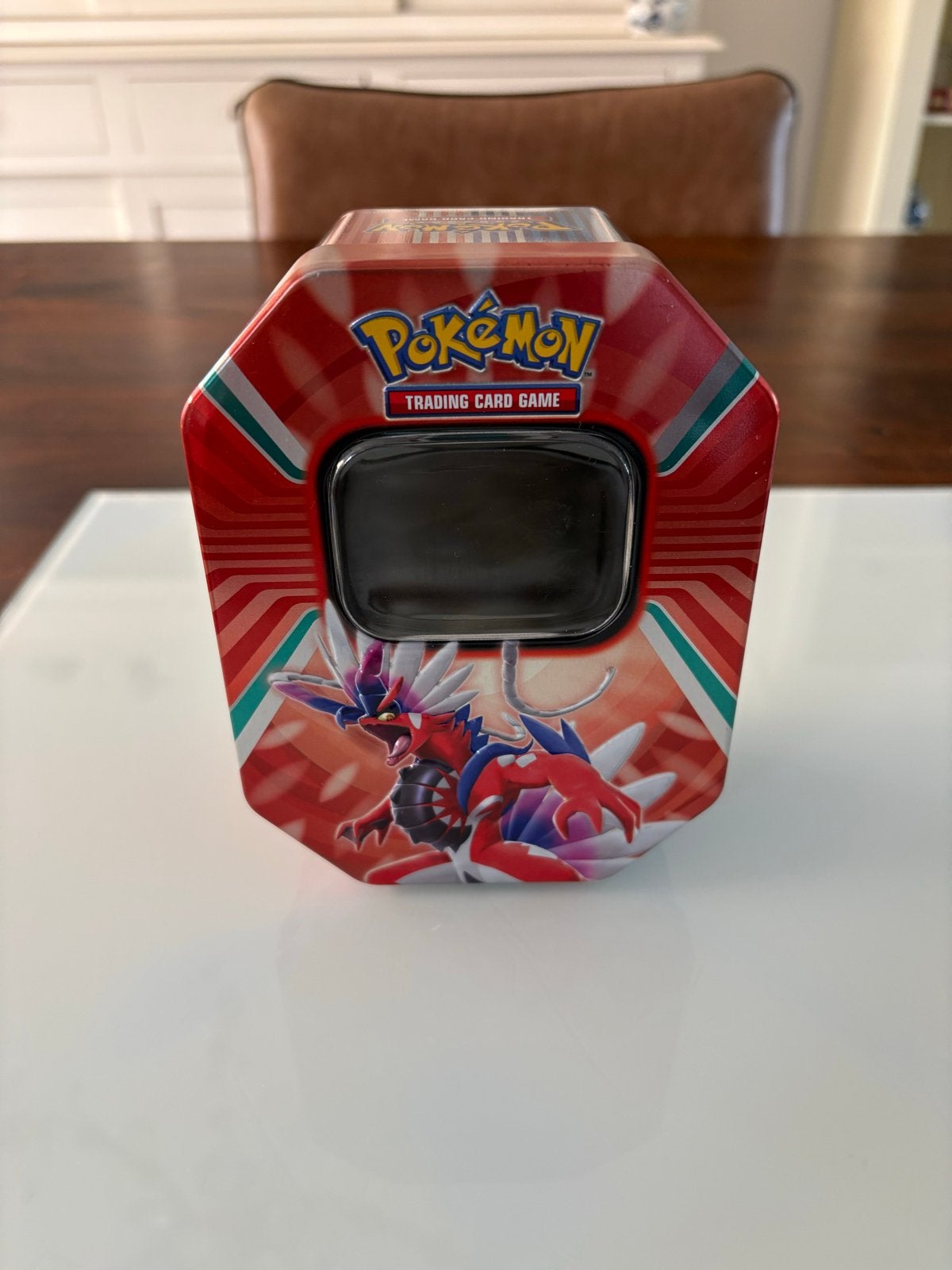 Pokémon Paldea Legends Tin Koraidon & Miraidon (leeg), Ophalen of Verzenden, Zo goed als nieuw, Overige typen