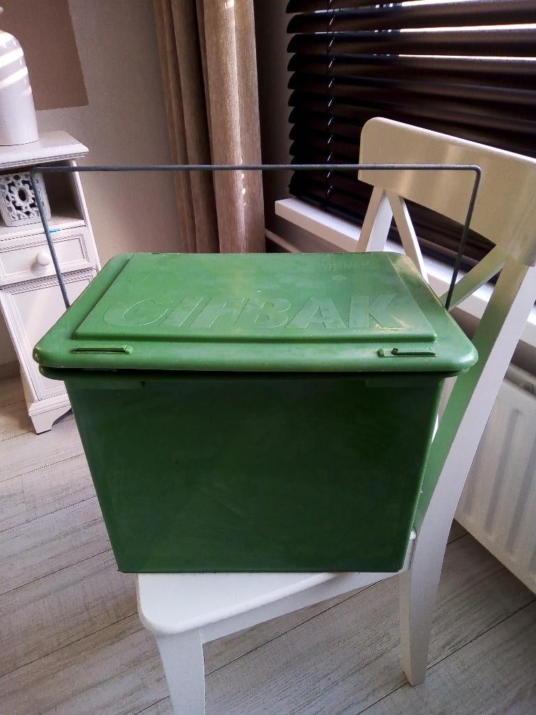 vintage 90's  groene gifbak -milieubox, Ophalen of Verzenden, Huis en Inrichting