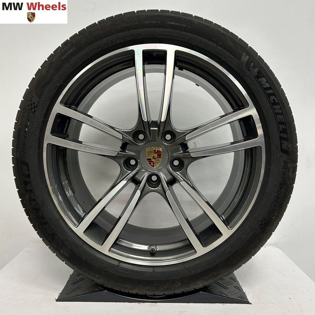 Originele Porsche Cayenne SUV 21 inch velgen zomerbanden, Auto-onderdelen, Banden en Velgen, Gebruikt, -, 285 mm, -