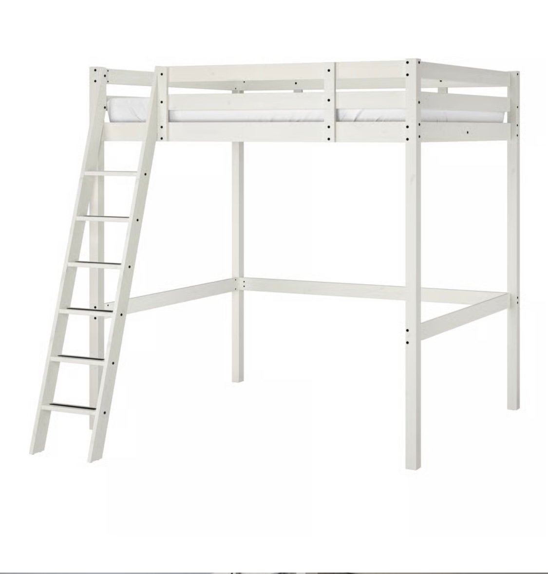 White IKEA Loftbed/ Bunkbed, Ophalen of Verzenden, Zo goed als nieuw, Eenpersoons, Hoogslaper