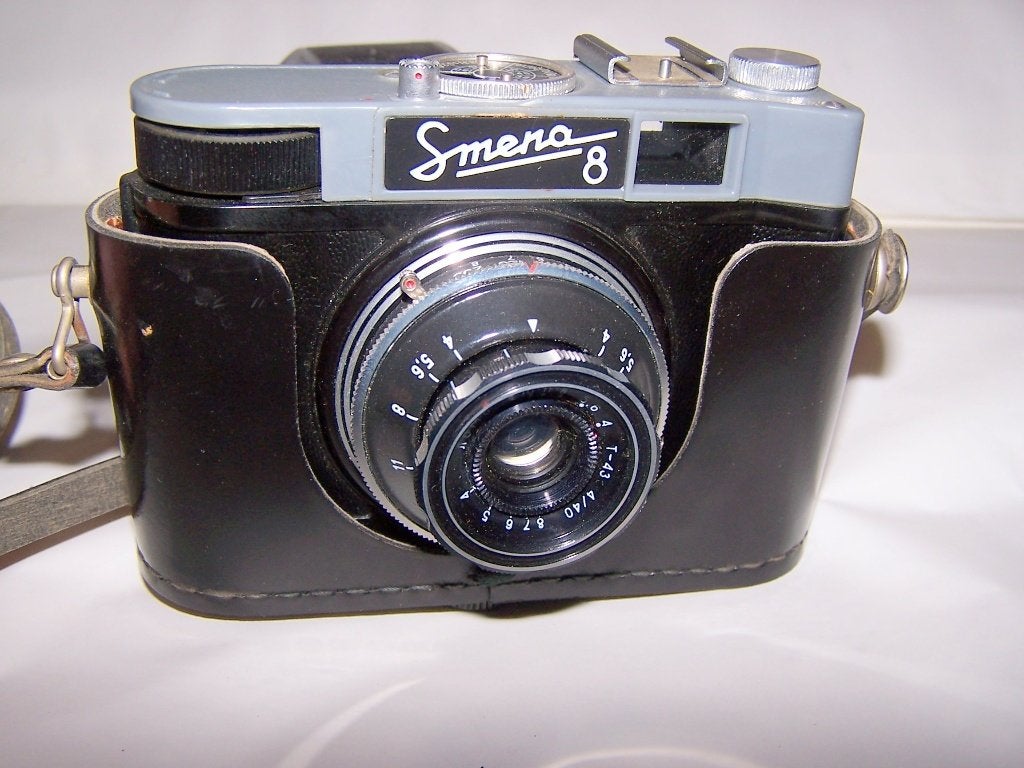 Vintage Smena 8 USSR camera in leren bodycase. Izgs., Ophalen of Verzenden, Zo goed als nieuw, Compact, Overige Merken