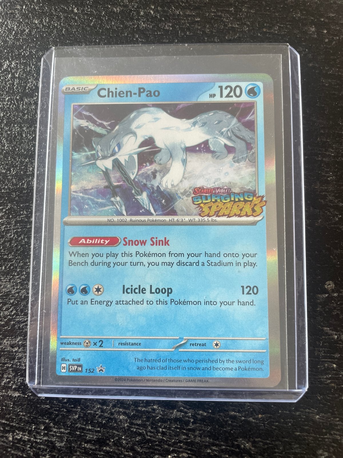 Pokémon Kaart Chien-Pao, Ophalen of Verzenden, Zo goed als nieuw, Losse kaart