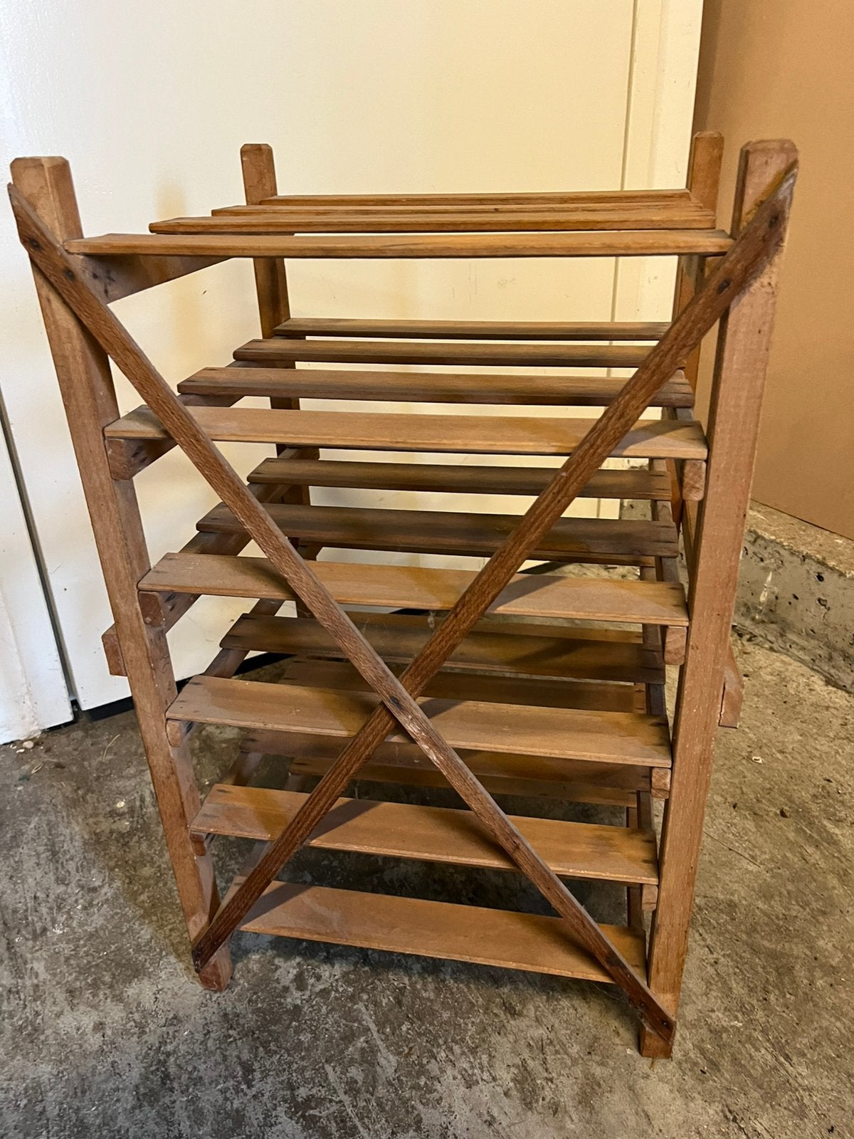 Brocante houten rek, Huis en Inrichting, Kasten | Ladekasten, Ophalen, Gebruikt, 1 of 2 laden, 50 tot 100 cm