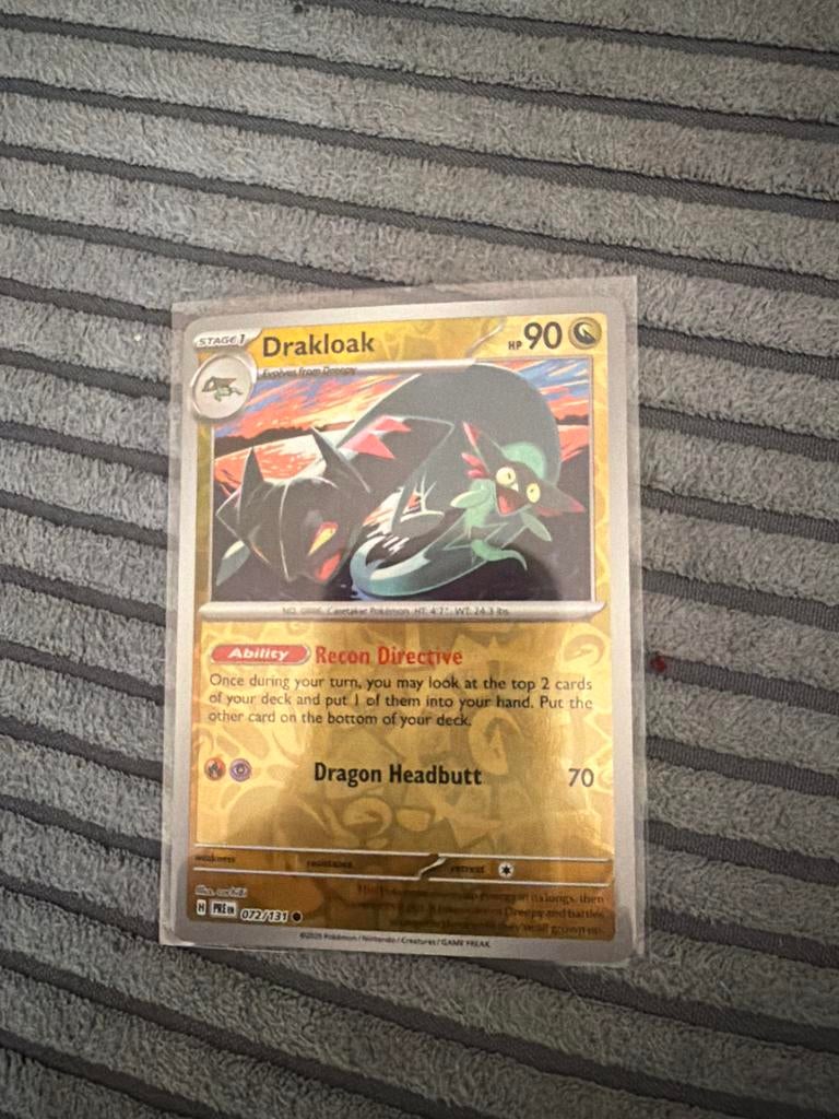 Drakloak Pokémon Kaart - Gouden Foil (072/131), Ophalen of Verzenden, Zo goed als nieuw, Losse kaart, Foil