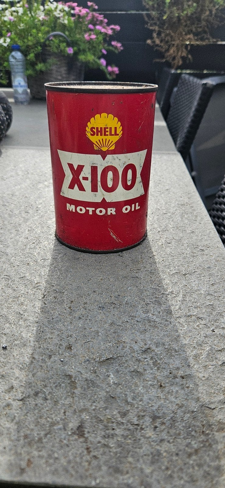 Nostalgische Shell X-100 Motorolie Blik 1 Liter, Ophalen