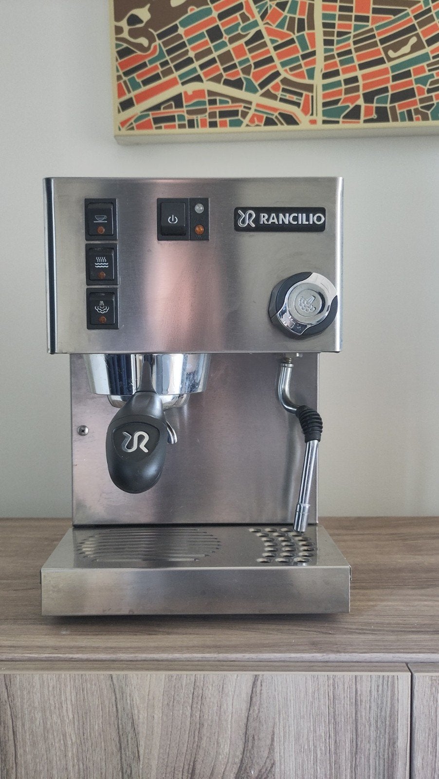 Rancilio Silvia Espressomachine 2013 met extra's, Gebruikt, Espresso apparaat, Gemalen koffie, Ophalen