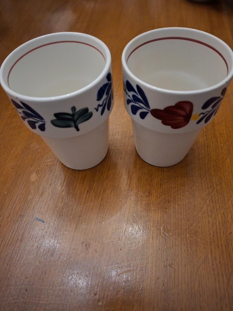 Set van 2 Boch Royal Sphinx Holland bekers boerenbont, Ophalen of Verzenden