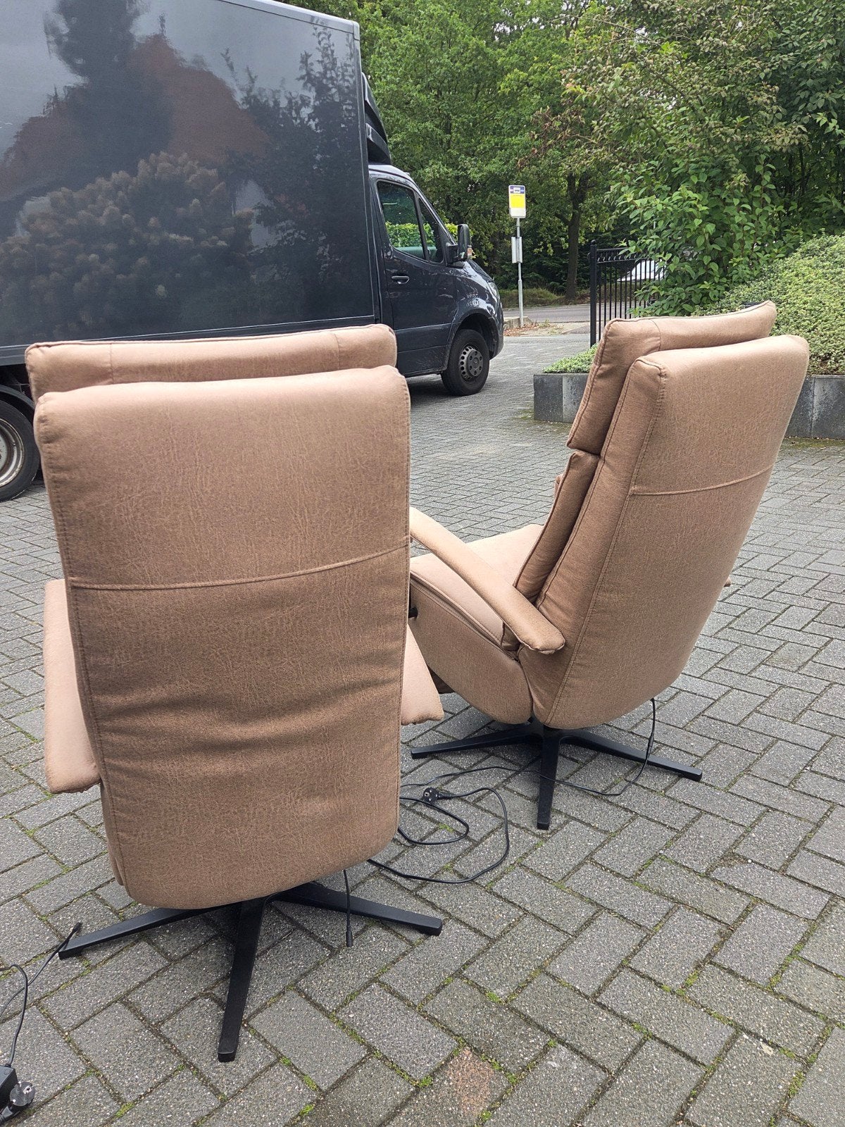 Set van twee relaxfauteuils, Minder dan 50 cm, 75 tot 100 cm, Ophalen of Verzenden, Zo goed als nieuw