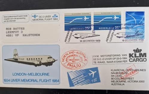 Nederland 1984 - London - Melbourne Memorial Flight, Verzenden, Na 1940
