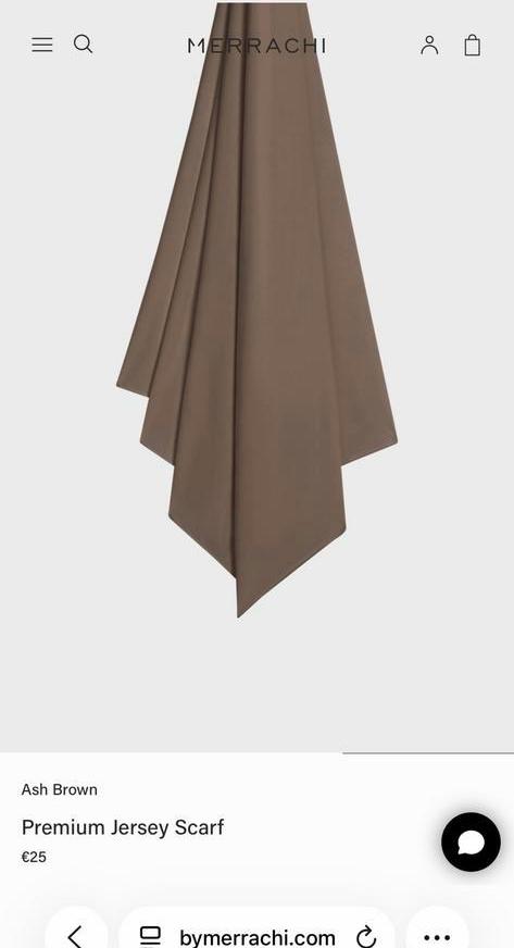 Merrachi jersey hoofddoek ash brown, Ophalen of Verzenden, Zo goed als nieuw, Sjaal