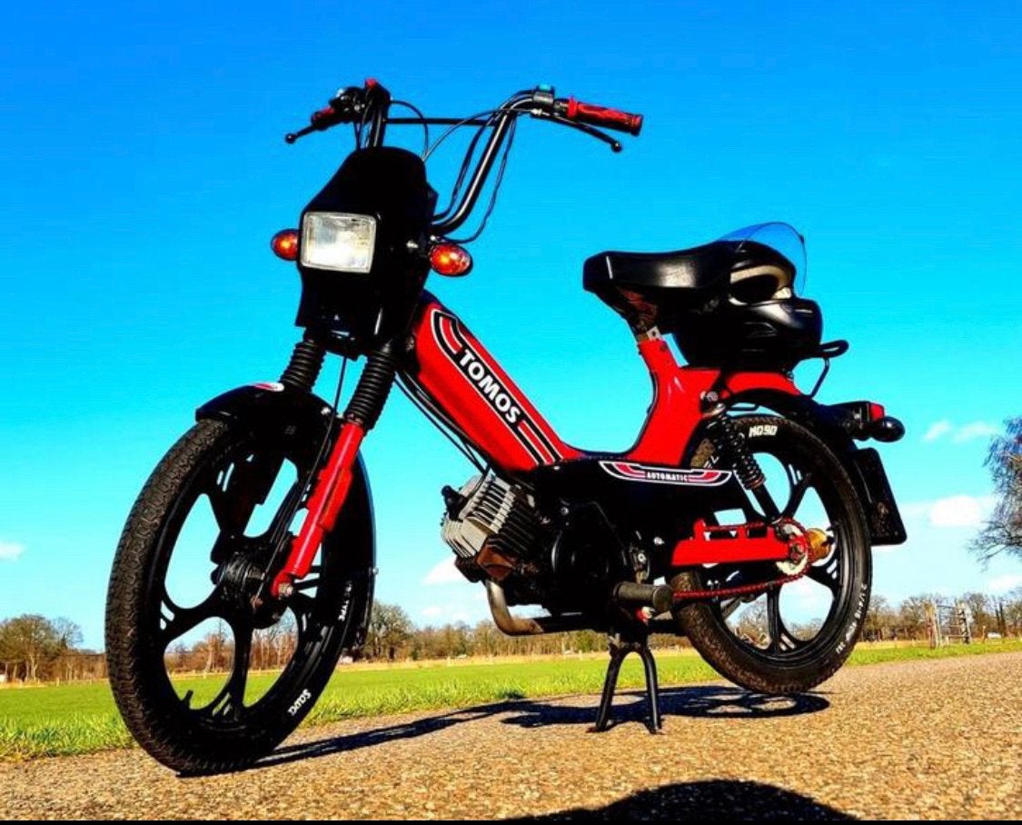 Tomos Automatic Brommer - Rood/Zwart - Goede Staat, Ophalen, Gebruikt, Maximaal 45 km/u, Standard