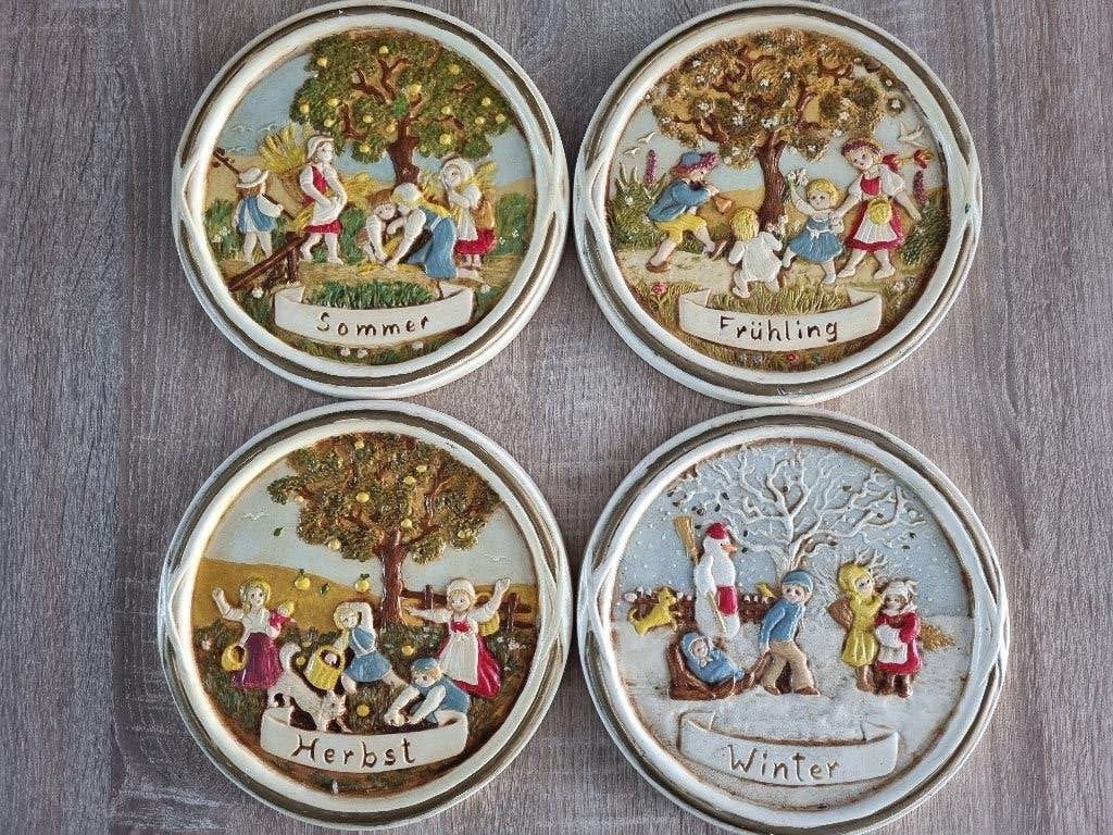 4 jaargetijden wand borden, Ophalen of Verzenden