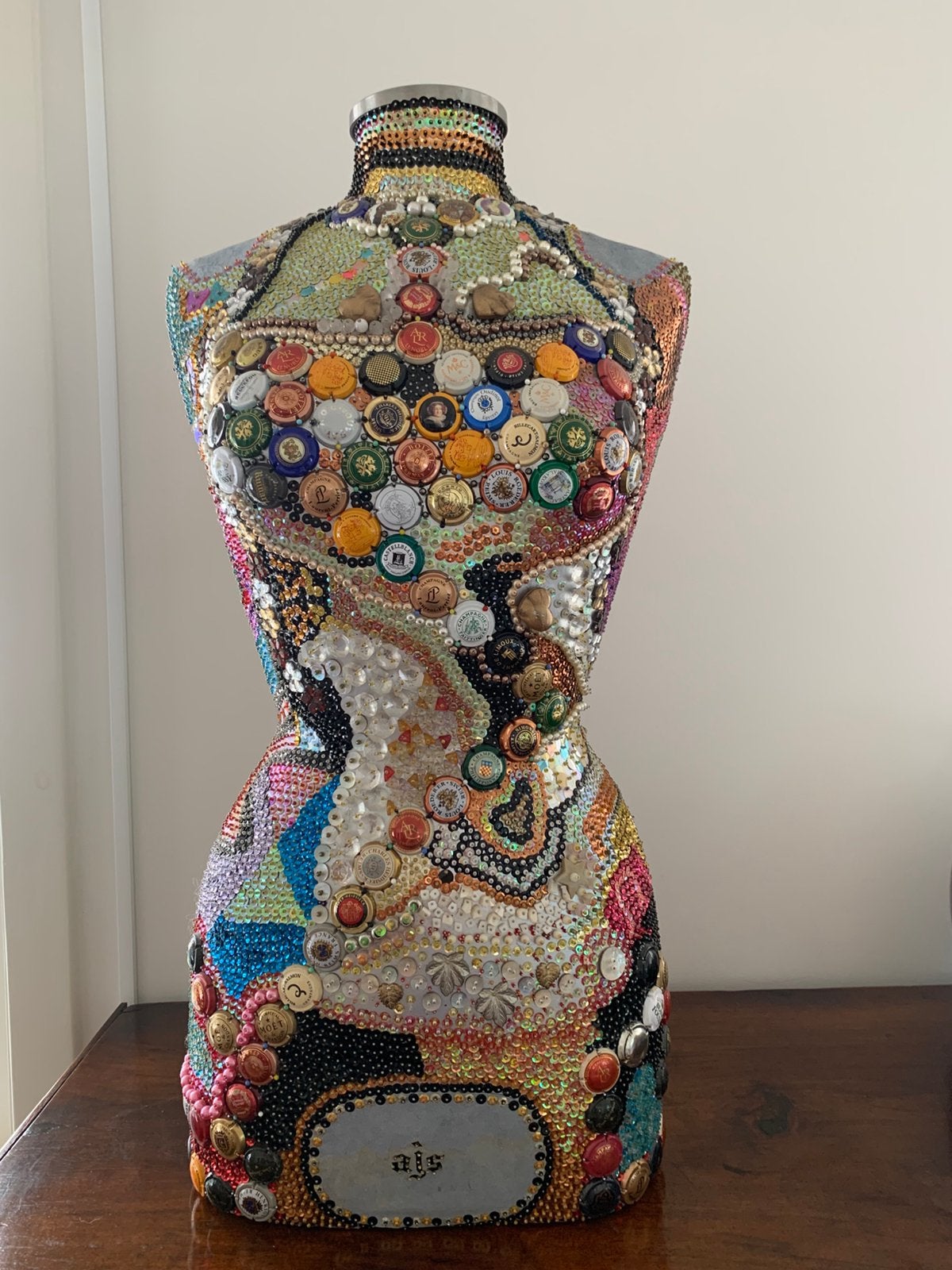 Borstbeeld 75 cm h 30 cm br champagne girl, Kunststof, Overige kleuren, Nieuw, Ophalen of Verzenden
