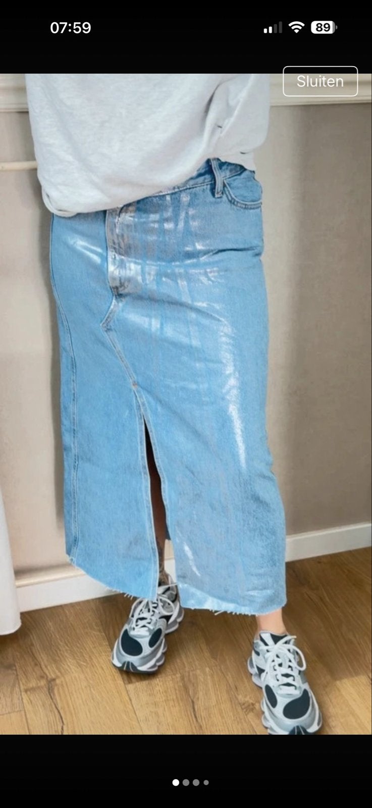 Zara jeansrok met split - Lichtblauw, Maat 38/40 (M), Blauw, Nieuw, Ophalen of Verzenden