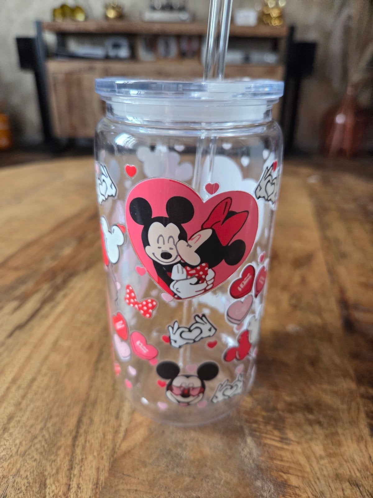 Nieuwe Disney Minnie Mouse plastic beker met rietje, Ophalen of Verzenden, Mickey Mouse, Nieuw, Overige typen