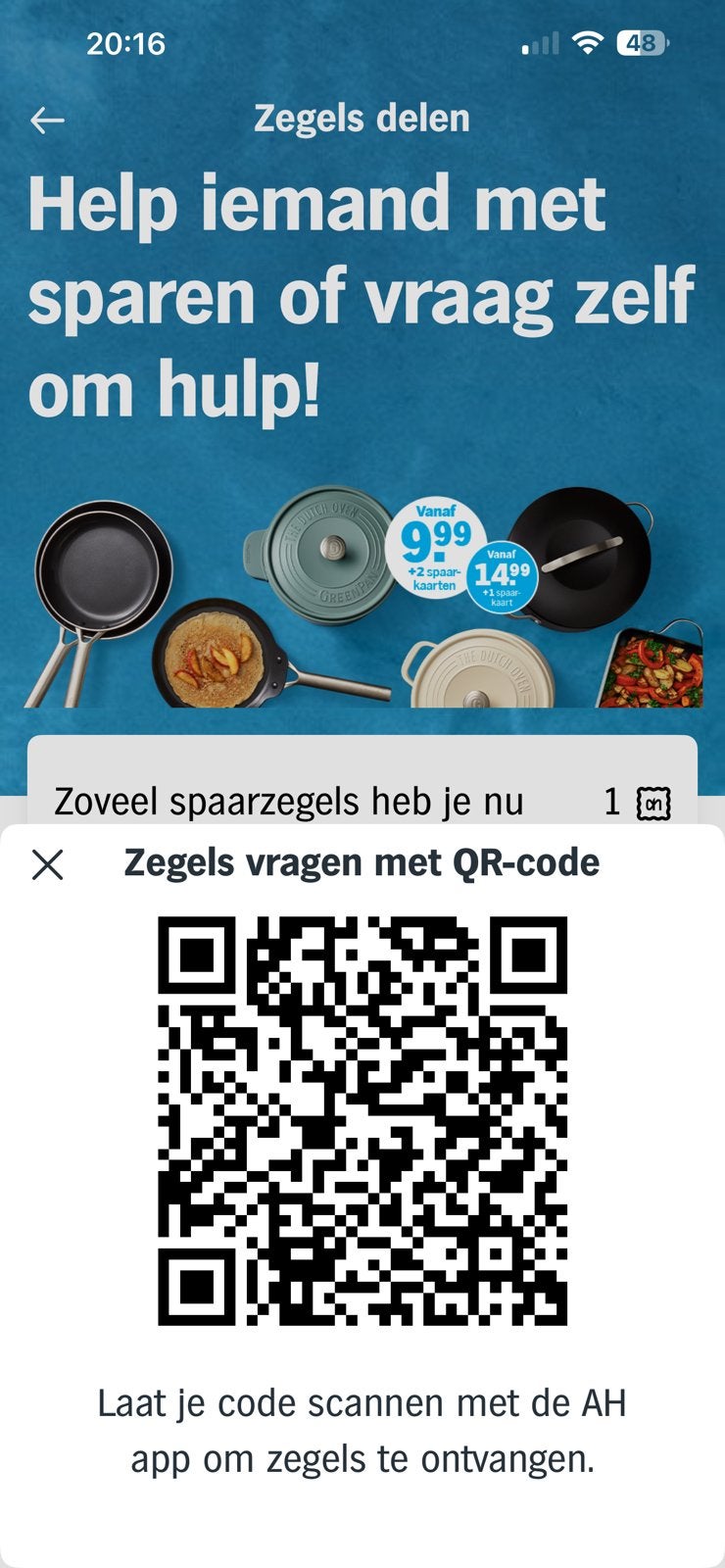 Gezocht gratis AH pannenzegels / AH zegels, Albert Heijn, Ophalen