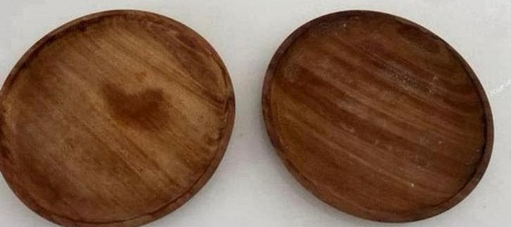 Afrikaanse Houten Borden uit Ghana - 25 cm, Ophalen of Verzenden, Hout, Houtsnijwerk