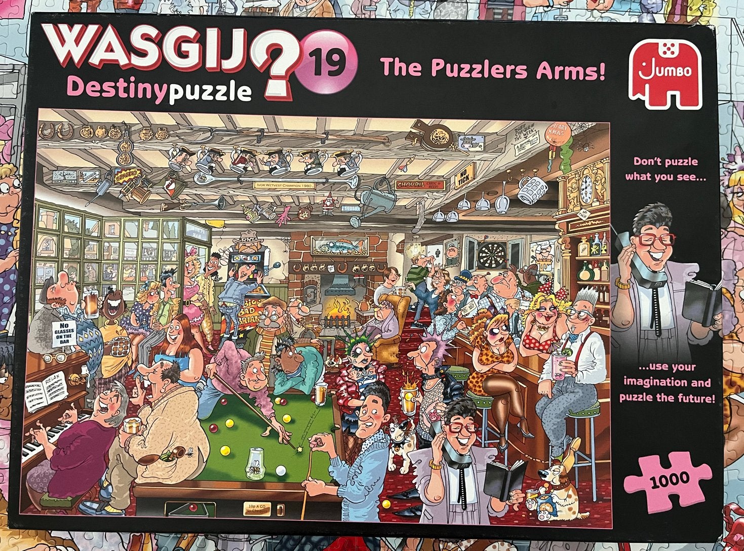 WASGIJ? 19 The Puzzlers Arms! Destiny Puzzel 1000 stukjes, Hobby en Vrije tijd, Denksport en Puzzels, Ophalen, 500 t/m 1500 stukjes