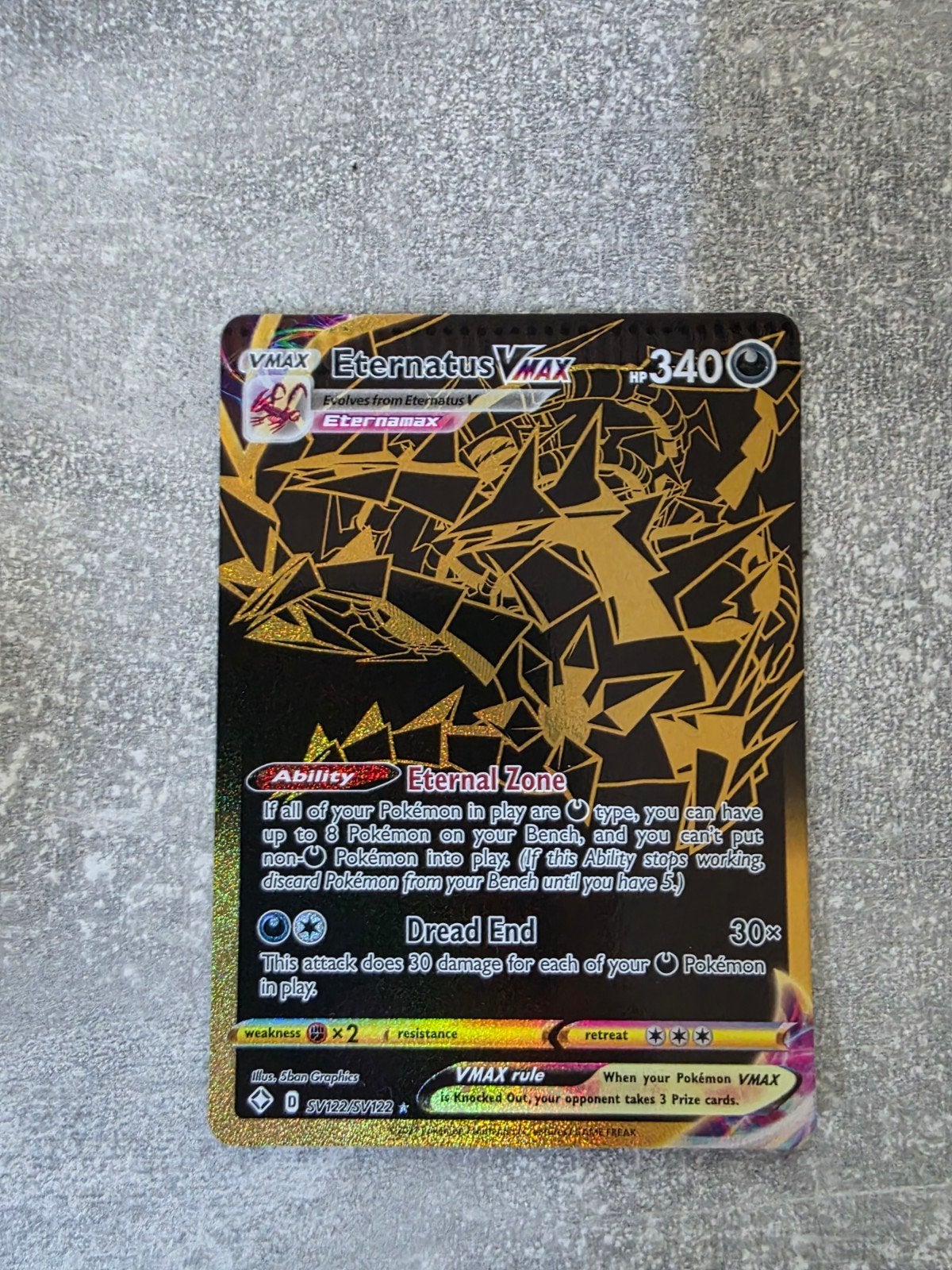 Zeldzame Eternatus Vmax SV122/SV122 met Crimp (Misdruk), Hobby en Vrije tijd, Verzamelkaartspellen | Pokémon, Ophalen of Verzenden