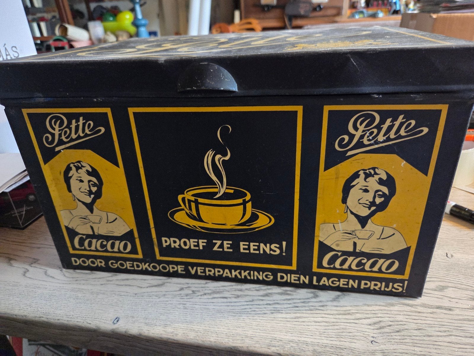 oud blik pette cacao, Ophalen of Verzenden, Gebruikt, Overige, Overige merken