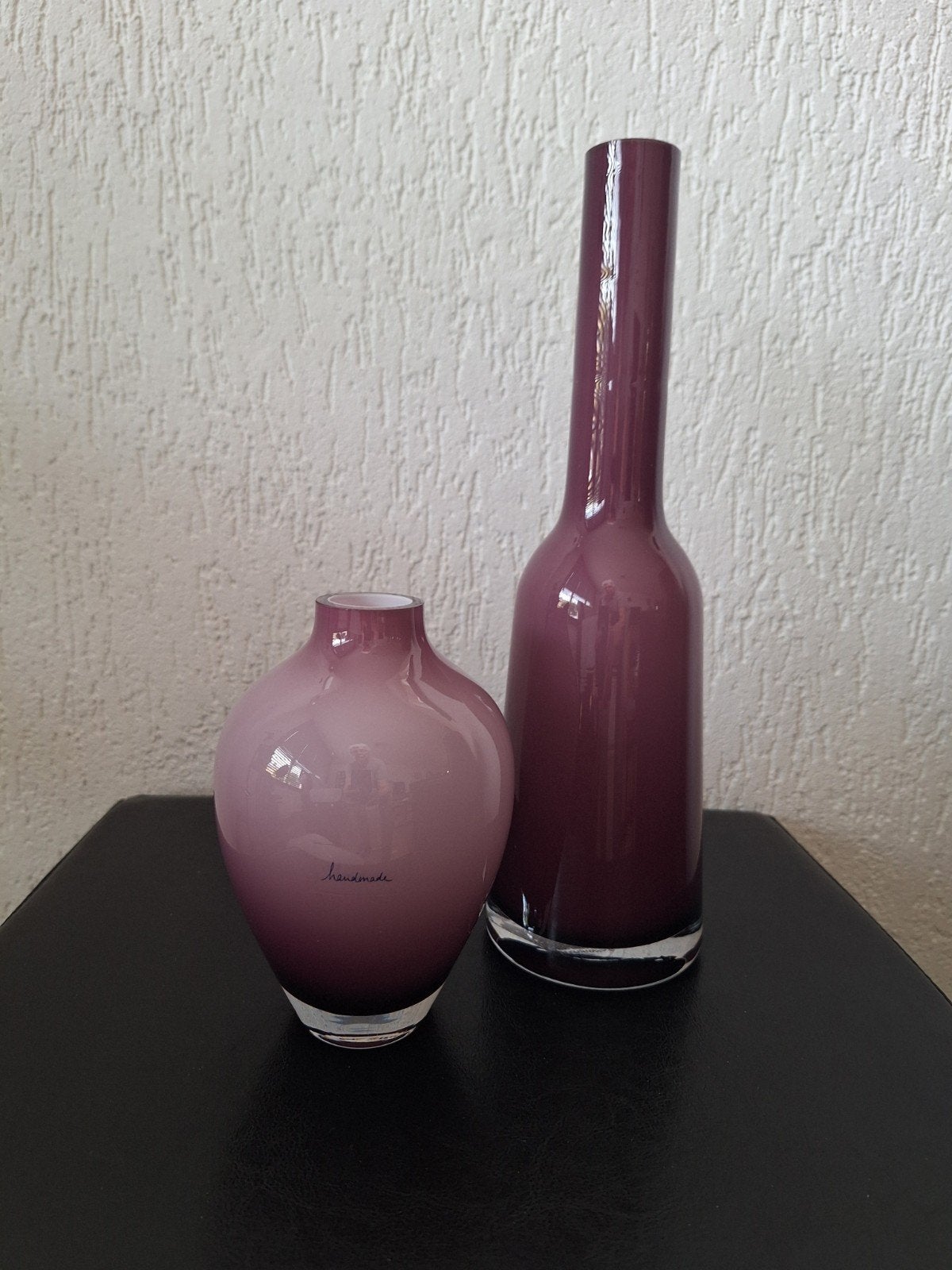 2 glazen vazen van Villeroy&Boch, Huis en Inrichting, Ophalen of Verzenden, Paars, Glas