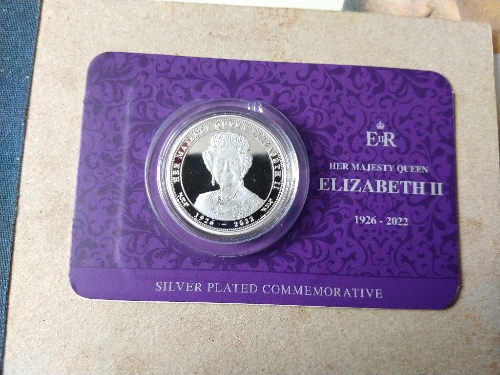 Verzilverde Commemorative munt Queen Elizabeth 1926-2022, Ophalen of Verzenden, Zilver
