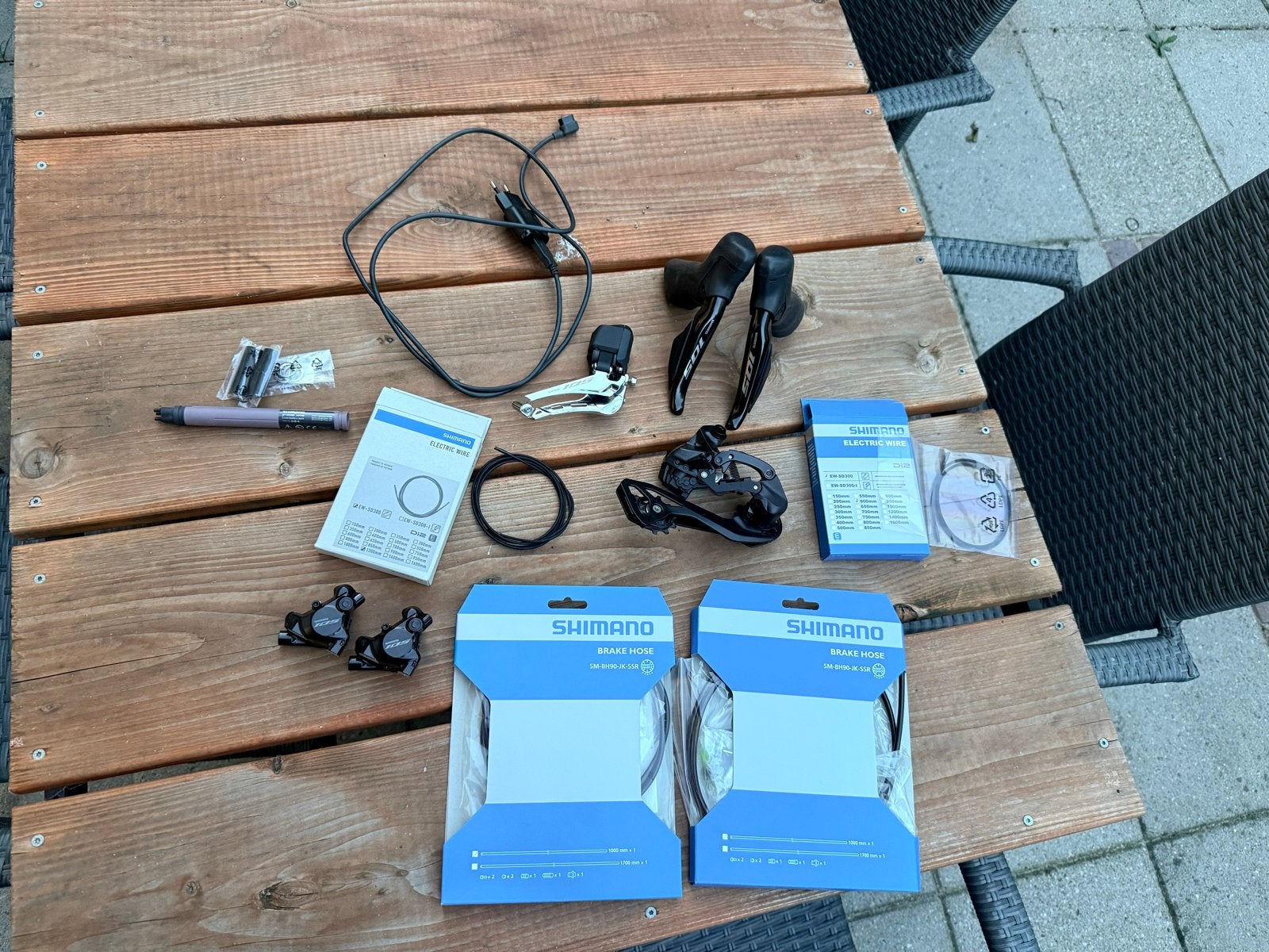 Shimano 105 Di2 Groepsset zonder Crank - Zo goed als nieuw, Fietsen en Brommers, Fietsonderdelen, Ophalen, Zo goed als nieuw, Racefiets