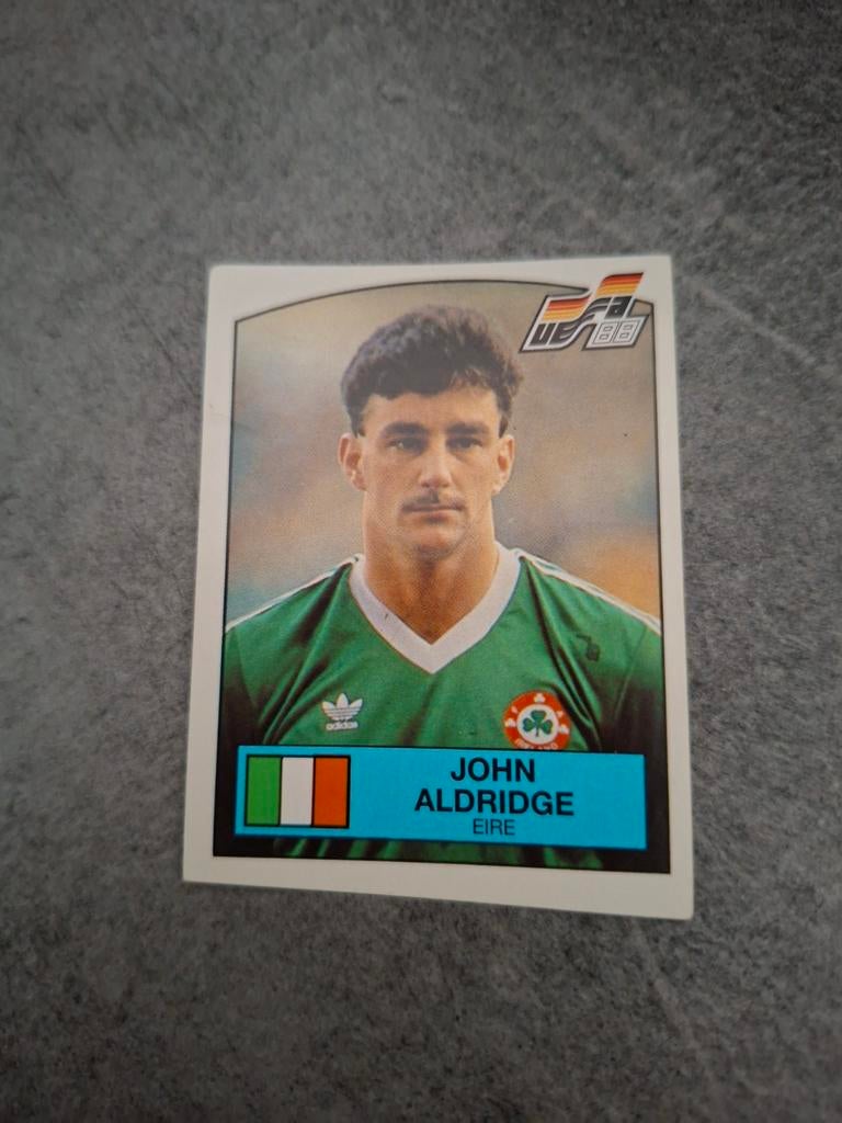 Panini sticker Euro 88 Duitsland. John Aldridge Ierland., Verzenden, Zo goed als nieuw, Sticker