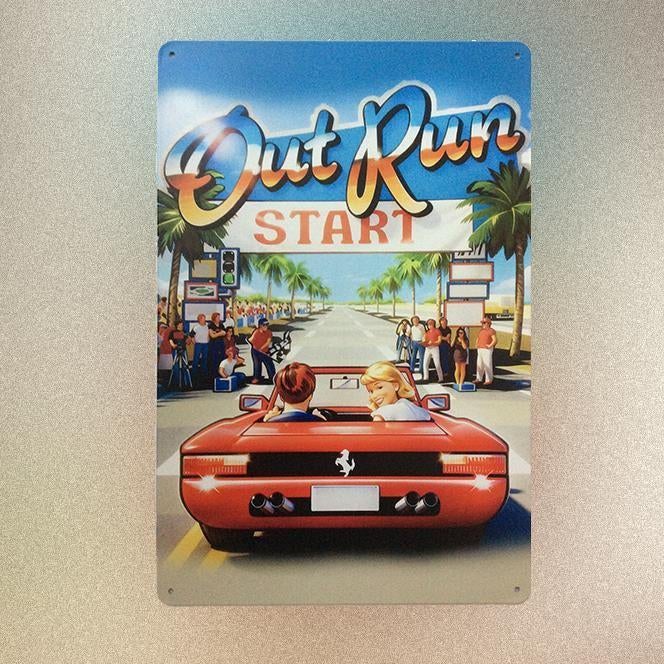 SEGA OUTRUN Retro Arcade Metalen Wandbord Poster., Spelcomputers en Games, 1 speler, Nieuw, Ophalen of Verzenden, Vanaf 3 jaar