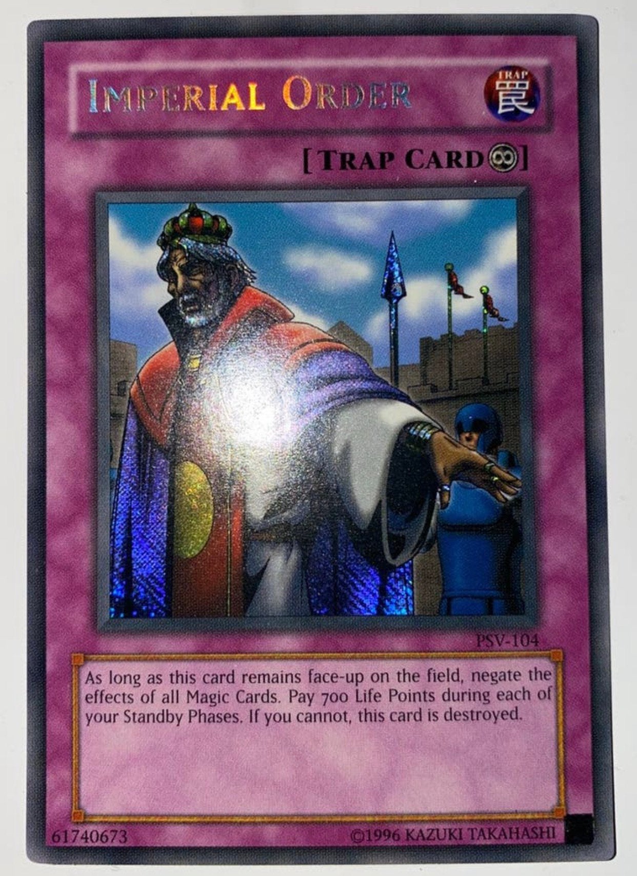 Yu-Gi-Oh! Faded Imperial Order PSV US Reverse Foil Misprint, Ophalen of Verzenden, Zo goed als nieuw, Losse kaart, Foil