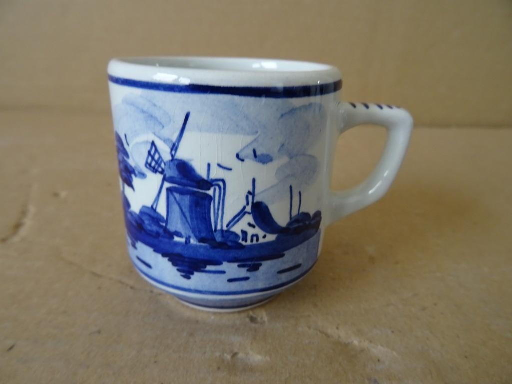 Delfts blauw espressokopje Delfts blauw Delfts Holland 1960, Antiek en Kunst, Ophalen of Verzenden