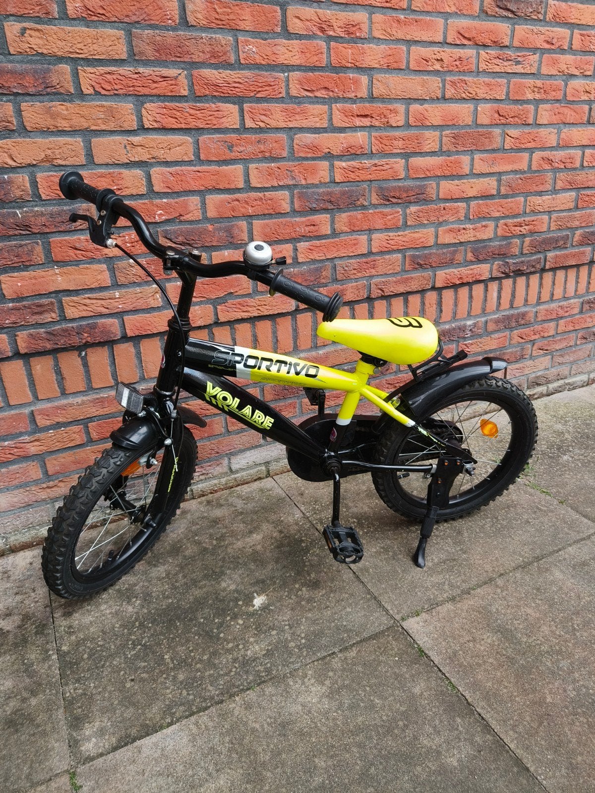 Volare Sportivo Kinderfiets - Zwart/Geel - 16 inch, Ophalen of Verzenden, Overige merken