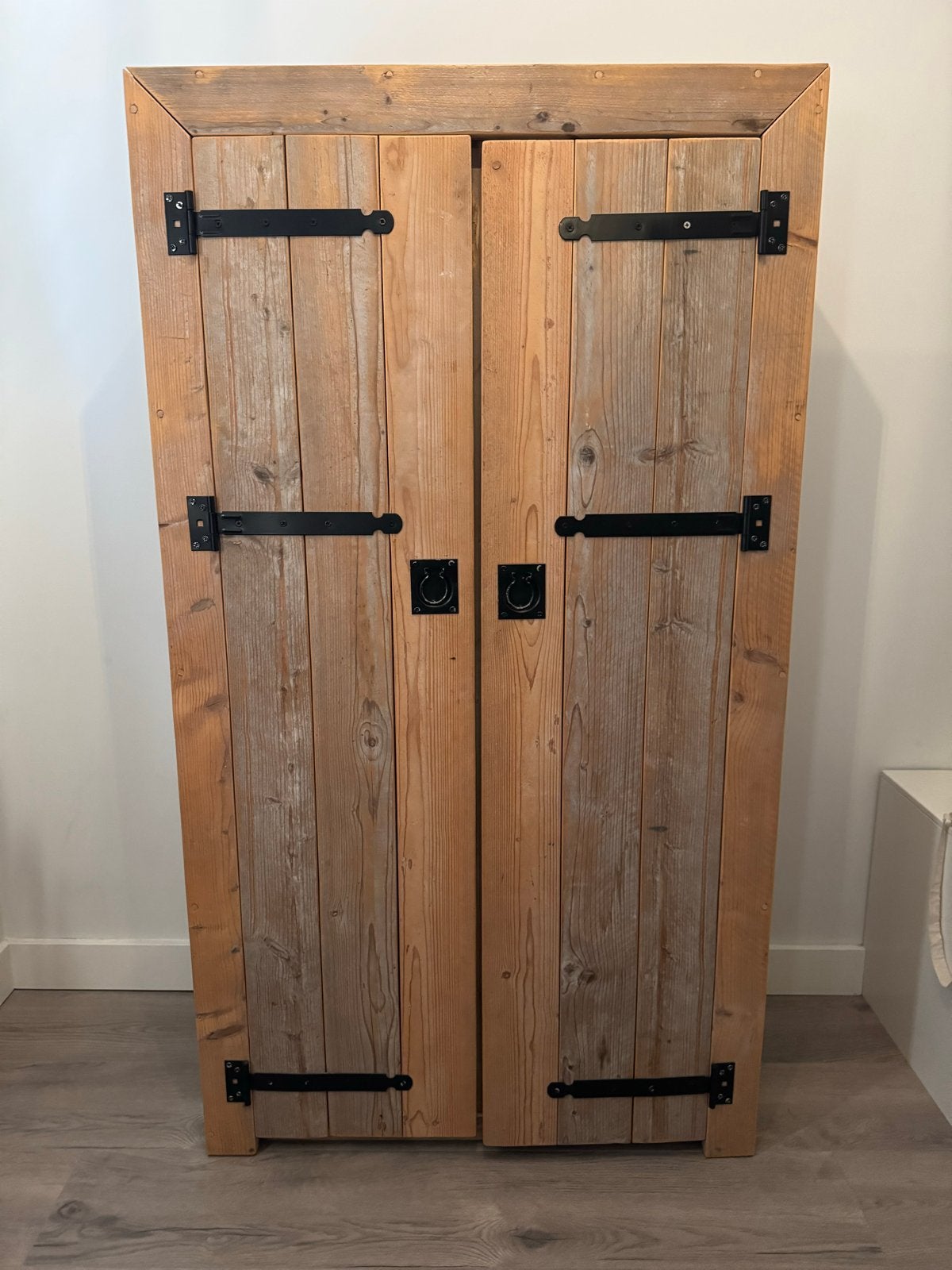 Steiger houten kledingkast, Ophalen, Gebruikt, 100 tot 150 cm, 150 tot 200 cm