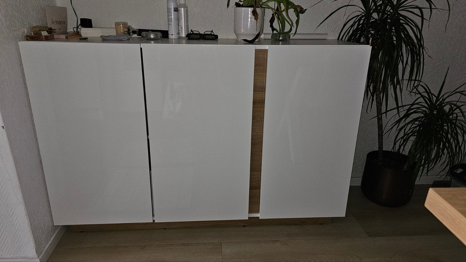 Moderne witte dressoir met 3 deuren, Ophalen, Gebruikt, 100 tot 150 cm, Modern