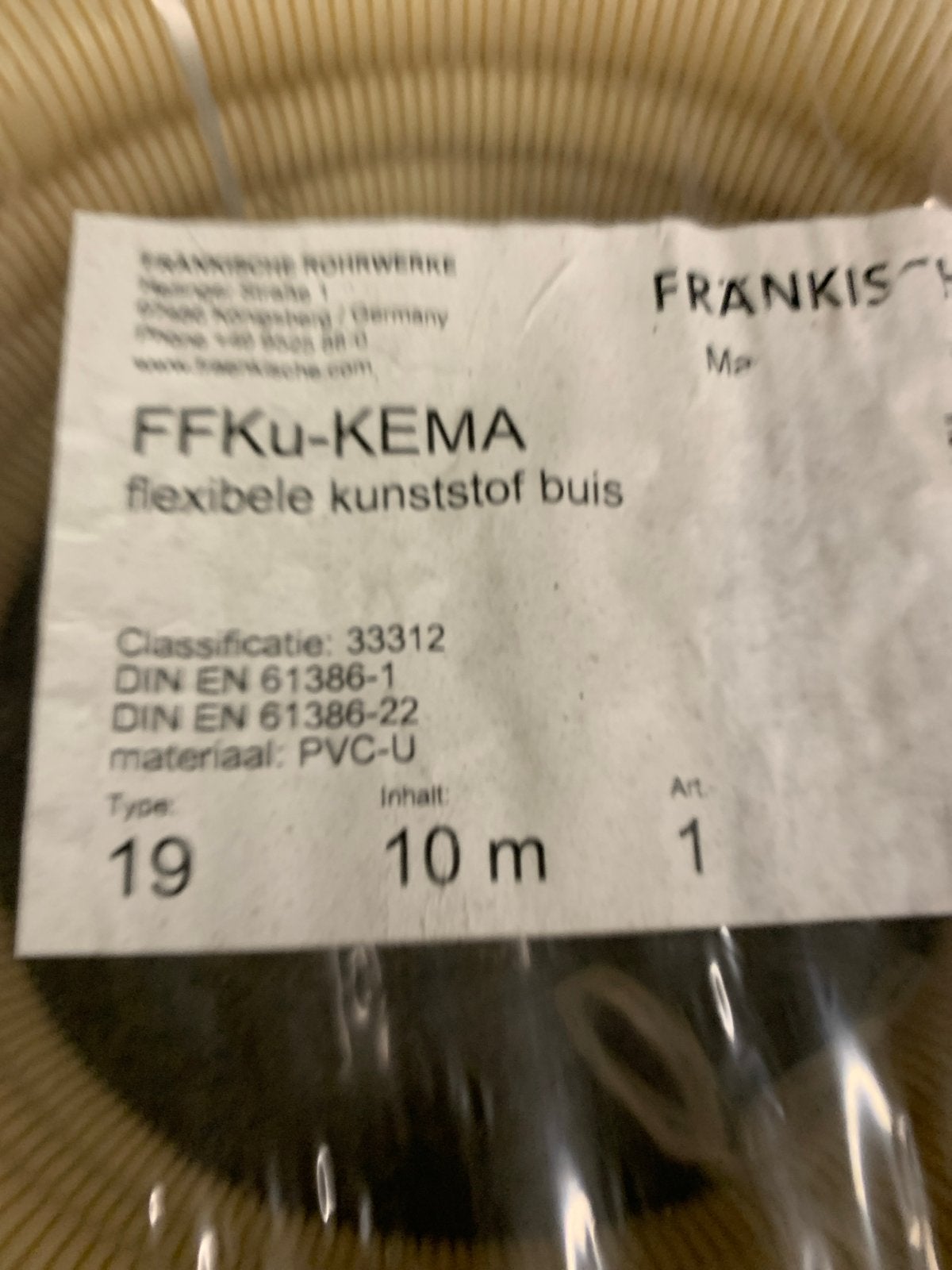 FFKu-KEMA flexibele kunststof buis 19mm 10m PVC-U, Pvc, Minder dan 20 mm, 6 meter of meer, Nieuw