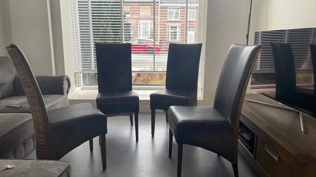 4 gestoffeerde stoelen, eetkamerstoelen, cabana loom, Ophalen, Gebruikt, Vijf, Zes of meer stoelen