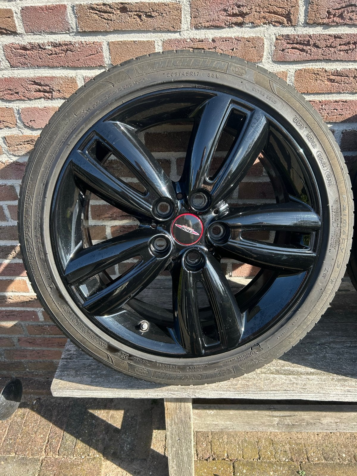 MINI Twinspoke JCW 17 inch velgen met Michelin zomerbanden, Auto-onderdelen, Ophalen, Gebruikt, Banden en Velgen, 17 inch