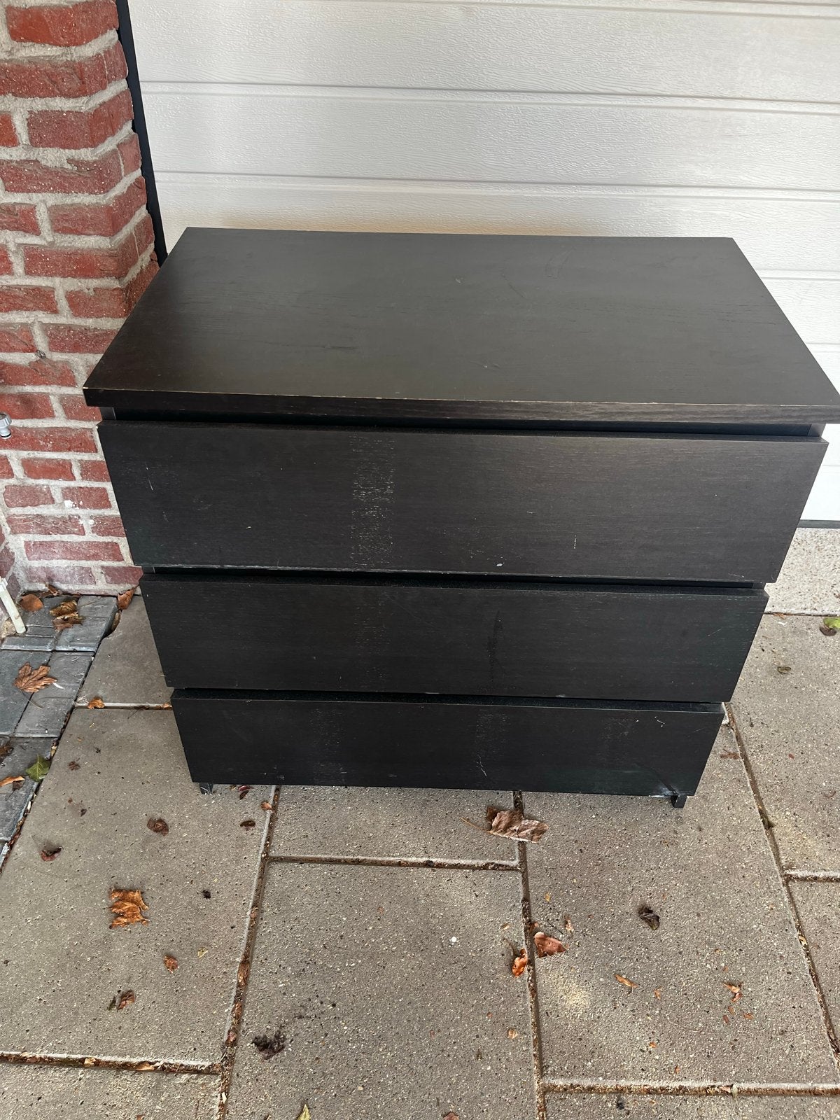 Gebruikte IKEA MALM ladekast - Zwartbruin, Ophalen, Gebruikt, 50 tot 100 cm, 3 of 4 laden