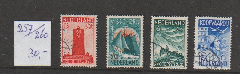 NVPH 257-260 gestempeld, Postzegels en Munten, Ophalen of Verzenden, Gestempeld