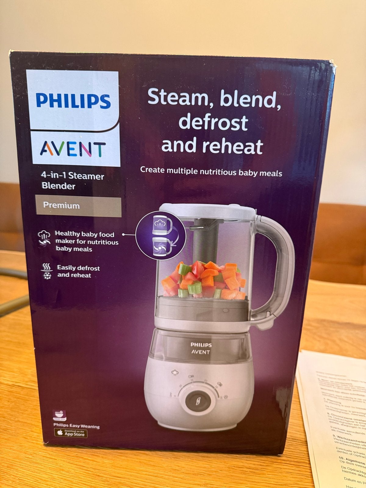Philips Avent 4-in-1 Stomer Blender - Premium Babyvoedingmak, Kinderen en Baby's, Nieuw, Philips Avent, Ophalen of Verzenden, Babyvoedingmaker