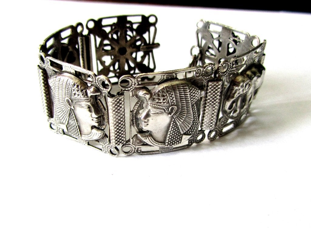 Vintage Hamsa Hand Fatimas Hand Armband geluks Amulet, 22,5, Ophalen, Zo goed als nieuw, Zilver