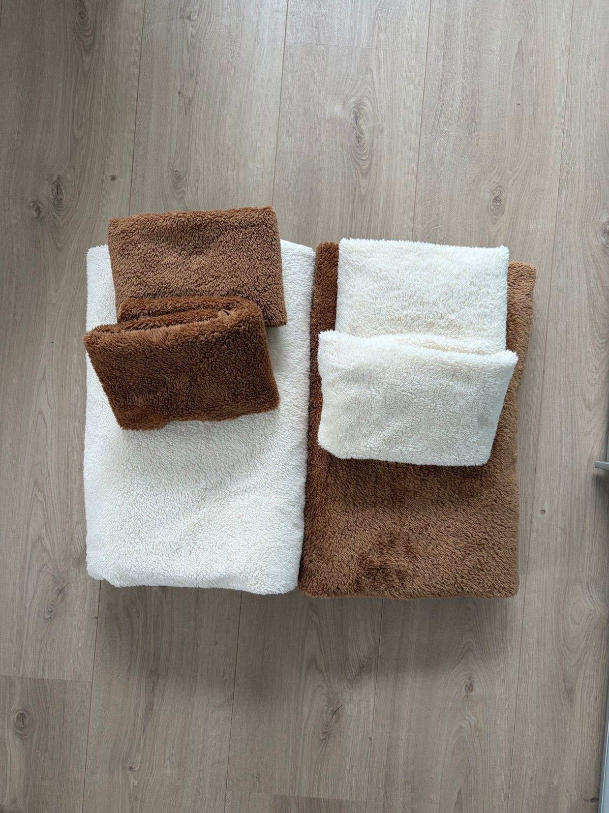 Twee keer beddengoedset - Bruin en wit, Overige kleuren, Beddengoedset, Overige materialen, Tweepersoons