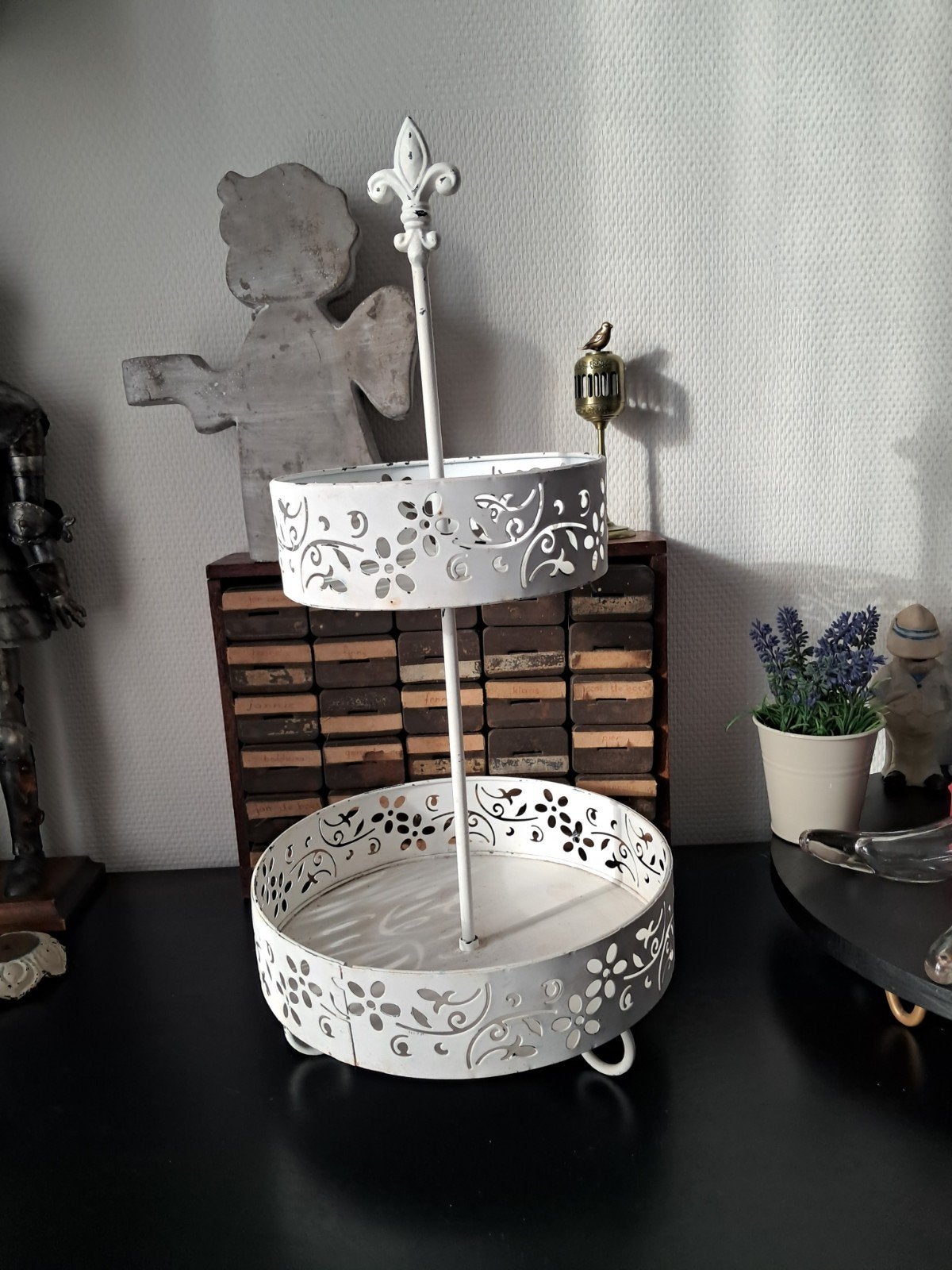 Brocante metalen Etagere, Ophalen of Verzenden