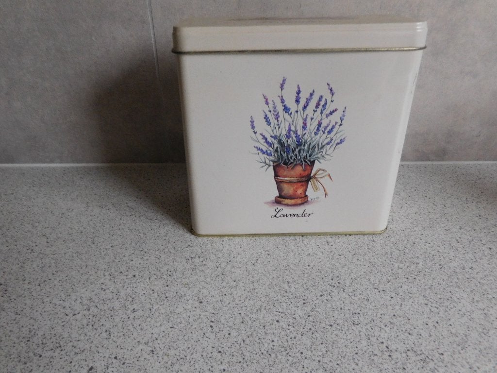 Voorraadblik Lavendel JET by ter Steege 15x14x7 cm, Gebruikt, Ophalen of Verzenden, Metaal, Jet by Ter Steege