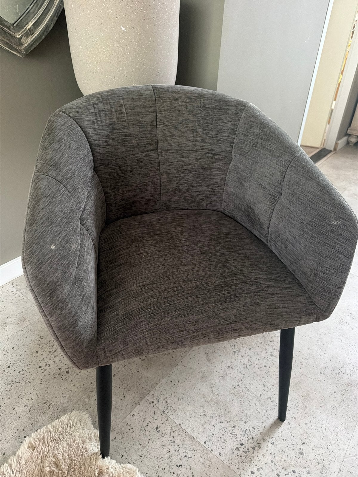 PTMD stoel - Comfortabele fauteuil in grijs, Huis en Inrichting, Stoelen, Ophalen, Gebruikt, Eén, Stof
