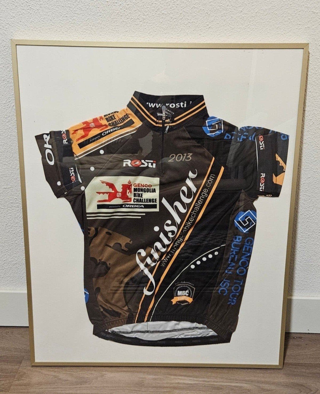 Ingelijst wielershirt Genco Mongolia Bike Challenge 2013, Ophalen, Heren, Overige maten, Zo goed als nieuw