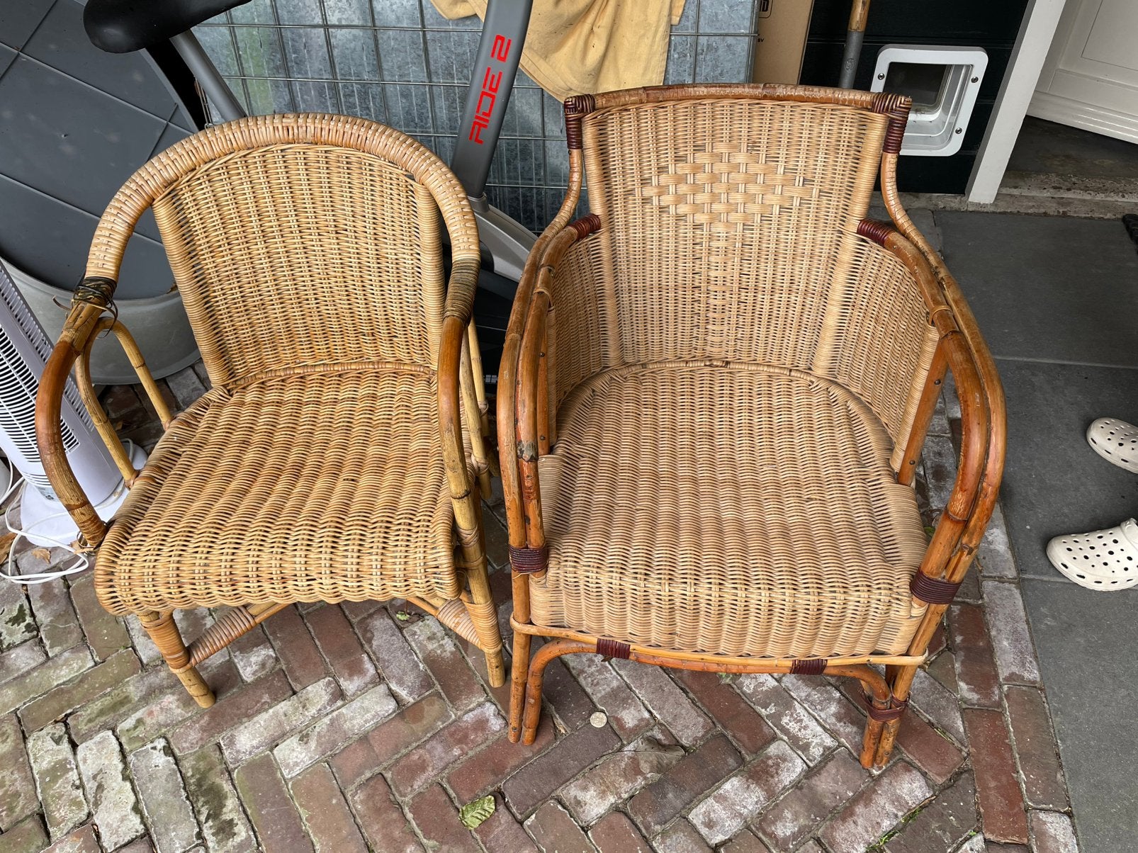 Set van 2 rotan stoelen - Vintage design, Ophalen
