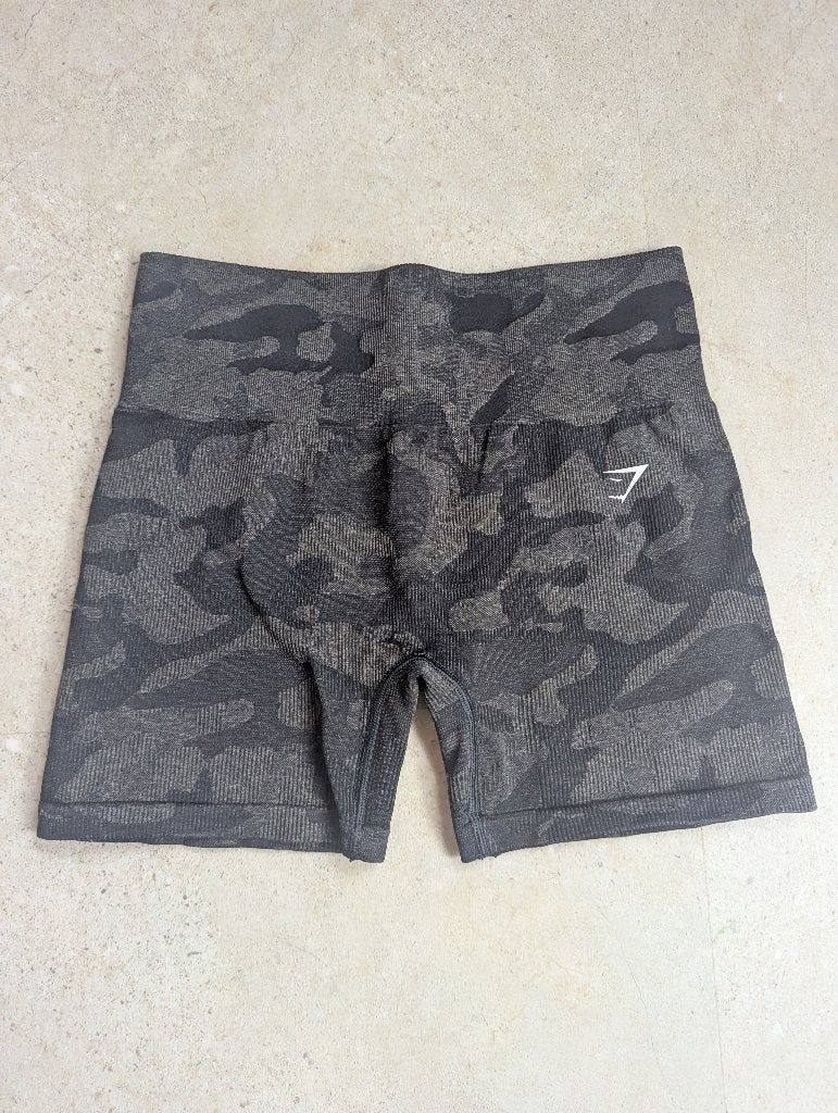 Gymshark Camo Seamless Shorts - Maat M, Maat 38/40 (M), Verzenden, Zwart, Gymshark